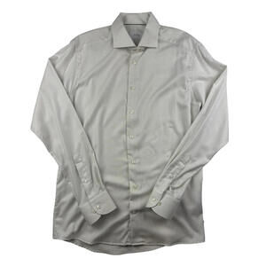 Eton Slim Fit Cotton Dress Shirt Beige Size 42 | 16.5